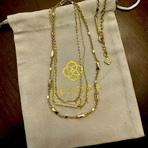 Kendra Scott Addison Triple Strand Necklace in Gold